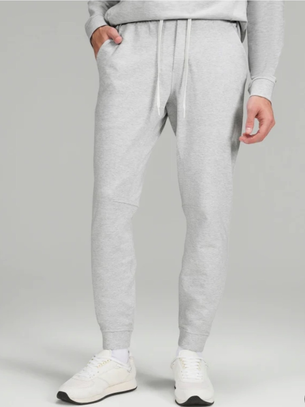 Lululemon City Sweat Joggers Mens M in Heathered Ultra Light Grey Activewear